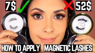 How to apply Magnetic Lashes  7 Magnetic Lashes vs 52 Magnetic Lashes Comparison [upl. by Eeroc]