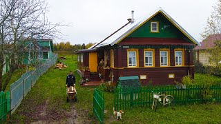 How Russians live in a village Autumn in the Russian North Neighbors in the village [upl. by Kcirre]