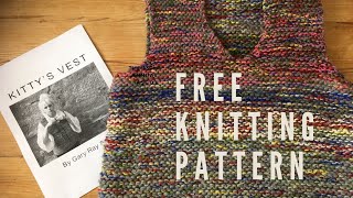 Kittys Vest FREE KNITTING PATTERN Easy Fast Simple Beginners tutorial Chunky knit instructions 2022 [upl. by Laniger]