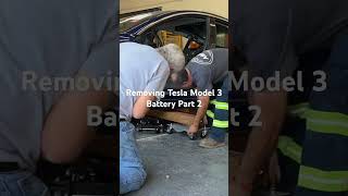 Removing Tesla Model 3 Battery Part 2 [upl. by Anan]