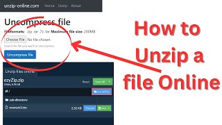 How to Unzip a file Online [upl. by Ledif677]