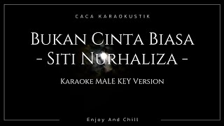 BUKAN CINTA BIASA  SITI NURHALIZA KARAOKE NADA PRIA  COWO  KARAOKE LAGU MALAYSIA [upl. by Halley]