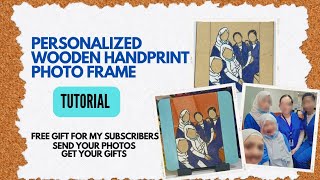 personalized wooden handprint photo framecostomized giftfriendship [upl. by Randall]