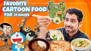 Eating Favorite Cartoon Food For 24 Hours  Part 2  cravingsandcaloriesvlogs [upl. by Shalne]