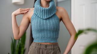 How to Crochet Cowl Neck Vest  Pattern amp Tutorial DIY [upl. by Euqina]