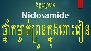 Niclosamide drugនីក្លូហ្សាមីដ​ថ្នាំកម្ចាត់ព្រូនក្នុងពោះវៀន [upl. by Raynata]