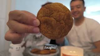 Baking NEW Trader Joes Pumpkin amp Spice Snickerdoodle Cookies amp Review  🎃 🍪 [upl. by Zebulon324]