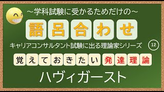 【キャリコン】学科試験⑫ハヴィガースト [upl. by Hanid]