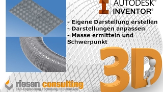 Inventor Training Darstellung  Textur anlegen und anpassen Material definieren Schulung Deutsch [upl. by Doowron]