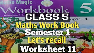 CLASS 5MATHEMATICSWORKSHEET 11LETS RECALLSEMESTER 1 [upl. by Akfir]