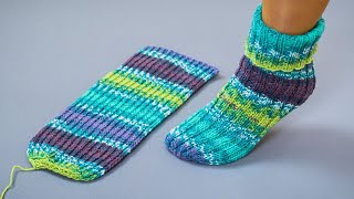 The easiest and fastest knitted socks with only 2 needles [upl. by Nashbar]