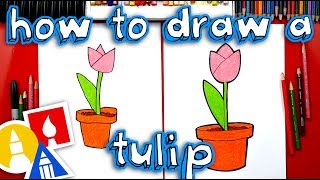 How To Draw A Tulip In A Pot  Plant A Flower Day [upl. by Bromley]