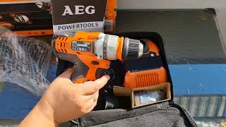 AEG powertools 12V cordless drill driver bbs12c2 unboxing [upl. by Anawd]