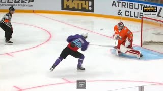 Artemi Panarin testing out a new move during the KHL vs NHL all star game 🤯 [upl. by Ploss]