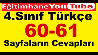 4sınıf türkçe kitabı sayfa 60 61 cevapları [upl. by Egief693]