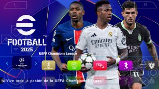 eFootball PES 2025 PPSSPP ORIGINAL ISO MOD UCL  PES 2025 PSP FULL KITS 25 amp TRANSFERS 4K GRAPHICS [upl. by Halland]