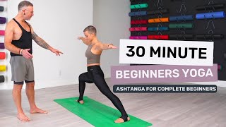 Ashtanga For Beginners with David amp Jelena  30 Minute Class [upl. by Kantor433]