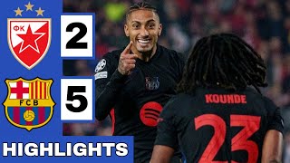 🔴Crvena Zvezda vs Barcelona 25 Extended HIGHLIGHTS  UEFA Champions League [upl. by Nirmak848]