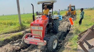 नहर वाले खेत का रास्ता सुधारना है JCB 3dx Expert  Swaraj 855 Fe with Balram Hal [upl. by Tebor]