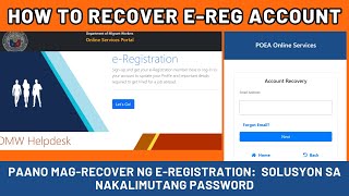 ERegistration Account Recovery Paano Ireset ang Nakalimutang Password [upl. by Tan]