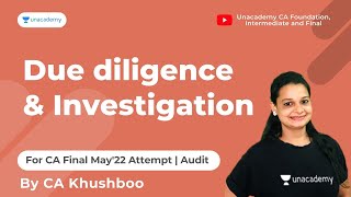 Due diligence and Investigation  CA Khushboo Sanghavi [upl. by Aznaed]