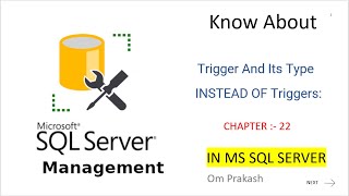 Triggers AND Types of Triggers in SQL Server  INSTEAD OF Triggers [upl. by Waters128]