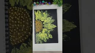 Let design diary front cover leavespaintingeasybeginners acrylicpainting sunflower satisfying [upl. by Nelaf]