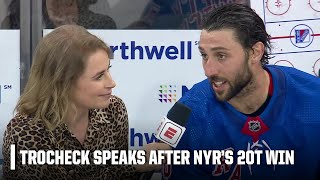 Vincent Trocheck describes what was said in locker room before Rangers’ 2OT win  NHL on ESPN [upl. by Akessej]