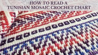 Part 2  How to read a Tunisian Mosaic Crochet Chart [upl. by Woodsum736]