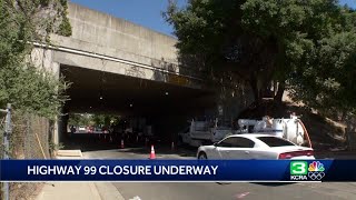 Highway 99 closure underway for FixSac99 project [upl. by Dhaf]