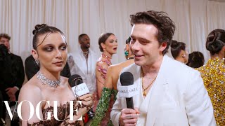 Brooklyn Peltz Beckham Loved His Dads Early00s Looks  Met Gala 2024 With Emma Chamberlain [upl. by Yro]