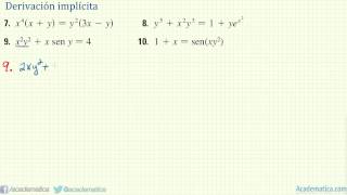 Derivada implicita Ejercicios del 7 al 10 [upl. by Sage]