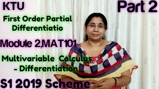 First Order Partial Differentiation  Linear algebra and Calculus  Module 2 MAT101 S1KTU Part 2 [upl. by Ruyle]