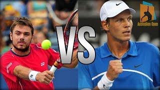 Stanislas Wawrinka Vs Tomas Berdych Australian Open 2014 HIGHLIGHTS [upl. by Rosol]