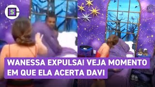 BBB 24 Veja momento em que Wanessa bate na perna de Davi o que resultou em sua expulsão [upl. by Aseen]