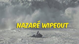 Brutal WIPEOUT in Nazaré Raw clips bigwaves [upl. by Tinya]