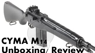 CYMA Full Size M14 Airsoft AEG Rifle Unboxing amp Review [upl. by Miltie]