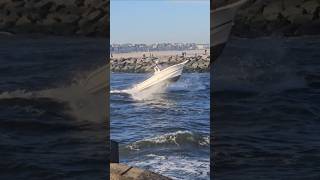 Boat  Center Console  Battles The Manasquan Inlet Wakes [upl. by Sualohcin]