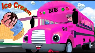 Wheels On The Bus  Ice Cream Phonics Song  cartoon Like Bebefin DelTvKids [upl. by Brita154]