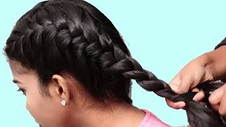 Double braided hairstyles for schoolcollege  Hairstyles tutorials 2018  Back to school Hairstyle [upl. by Winn]