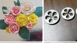 How to Make Easy Fondant Rose Flower [upl. by Narbig]