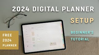 Plan With Me  2024 Digital Planner Setup  FREE 2024 Planner [upl. by Boni]