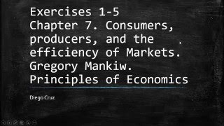 Chapter 7 Exercises 15 Consumers producers and the efficiency of Markets [upl. by Egduj212]