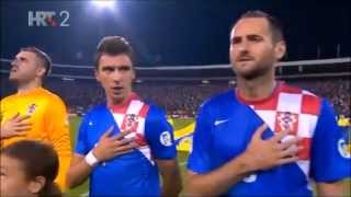 Serbia  Croatia 06092013 National Anthems [upl. by Dre]