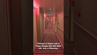 Hallways of Valiant Lady of Virgin Voyages 3053062600 call text or WhatsApp [upl. by Nihsfa]