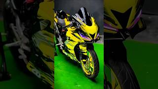 YAMAHA YZF R15v3 Yellow 💛 Modified  With Akrapovic Exhaust 💥🔥 yamaha bajaj r15v3 ktm shorts [upl. by Refinej]