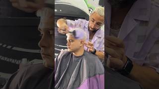 Violet Lilac hair hairstyle haircolor barber platinum hairtransformation menshair lavender [upl. by Gertruda]