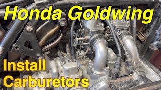 Honda Goldwing  Install Carburetors 🛵 [upl. by Annoda367]