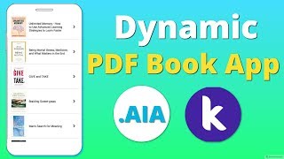 Dynamic PDF Book App in Kodular  AIA File [upl. by Htilil]