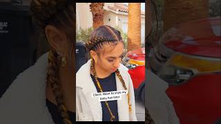 2 feedin braids with curly ends braidervideo braids Jumbohairstyle [upl. by Clementina]